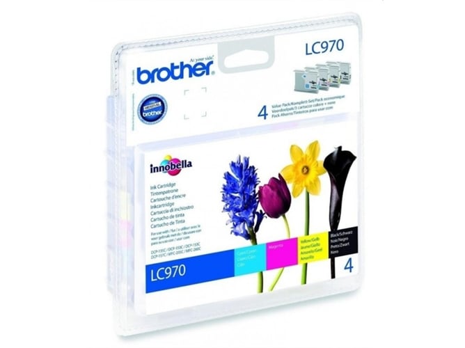 Pack 4 cartuchos de tinta Original BROTHER LC970VALBP negro, cian, magenta y amarillo 350 páginas negro / 300 color