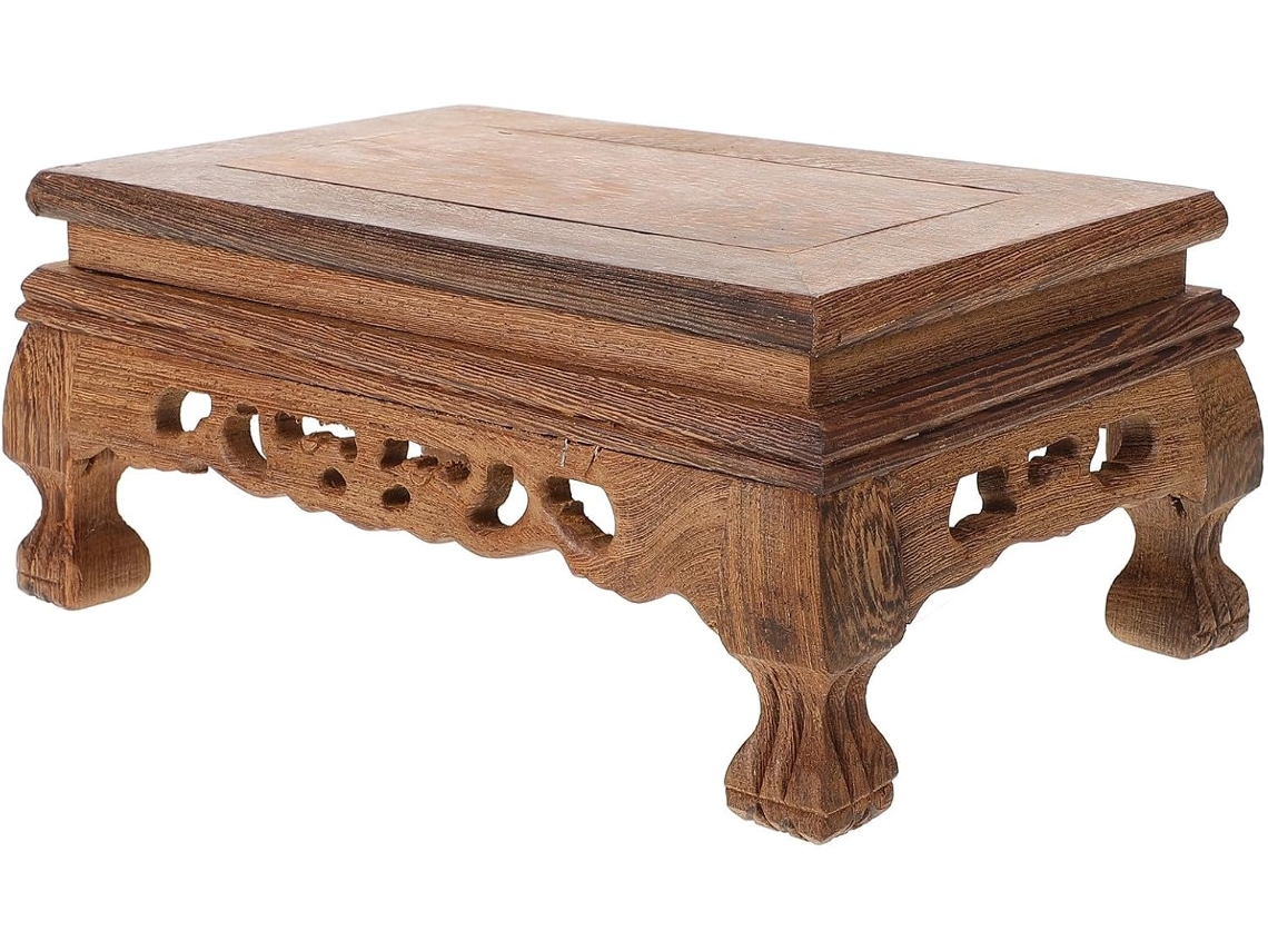 Soporte Para Plantas De Interior De Madera De Pollo, Base Sólida De 19,5 X 12,5 X 8 Cm, Elevador Estable.