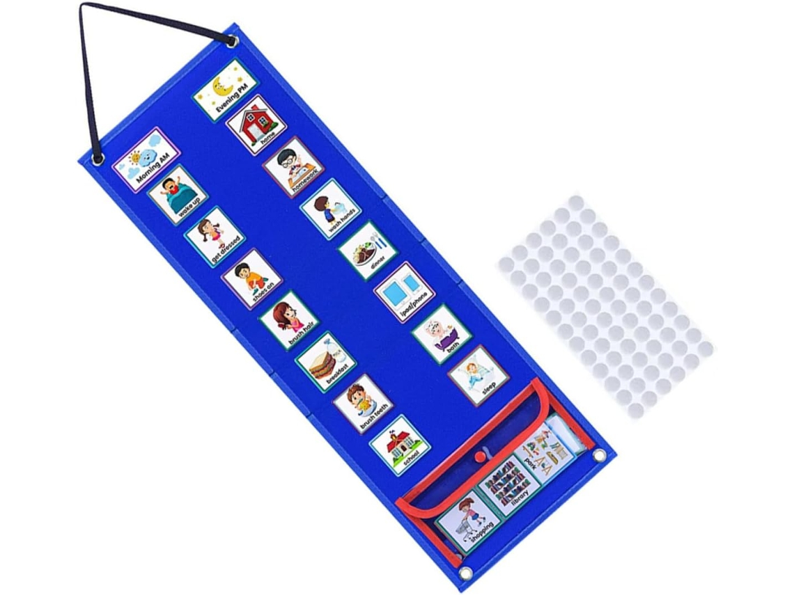 Tabla De Rutinas Diarias Para Niños Y Niñas Con Tarjetas Extraíbles Y Calendario.