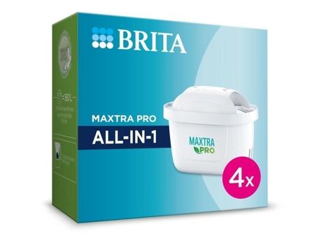 BRITA Pack de 4 Cartuchos de Filtro Maxtra Pro All-In-1 Nuevo Maxtra Plus