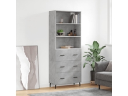 Armario alto 69,5x34x180 cm Derivados de madera Gris Cemento