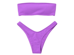 Bikini de playa para mujer, moda de color sólido, espalda abierta, bikini push up, verano
