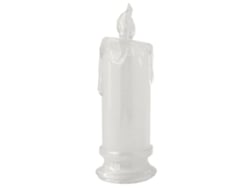 Lámpara de vela sin llama transparente nacarada y ligera BJ, velas eléctricas simuladas para decoración de mesa y dormitorio con soporte.