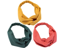 Diademas Elásticas De Nudo Grande De 3 Piezas Para Mujer, Accesorios Para El Cabello Sencillos Y Elegantes, Color Amarillo.