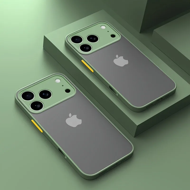 (verde Claro Iphone 13 Pro Max) Funda Transparente Tipo Armadura Para Iphone Con Marco A Prueba De Golpes.