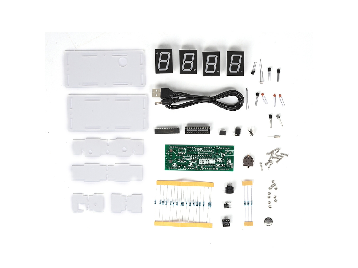 Kit De Relógio Eletrônico Diy C51 Scm Com Tela Led Grande Controle De Luz Componentes