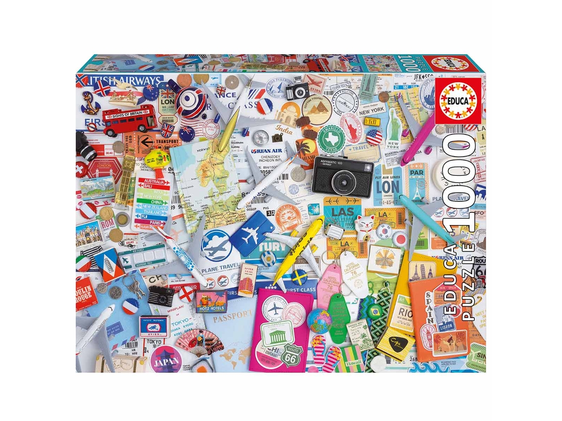 Rompecabezas EDUCA de 1000 piezas - Collage de viajes 20560