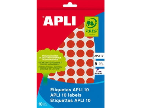 Etiqueta Redonda APLI Rojo (1 cm)