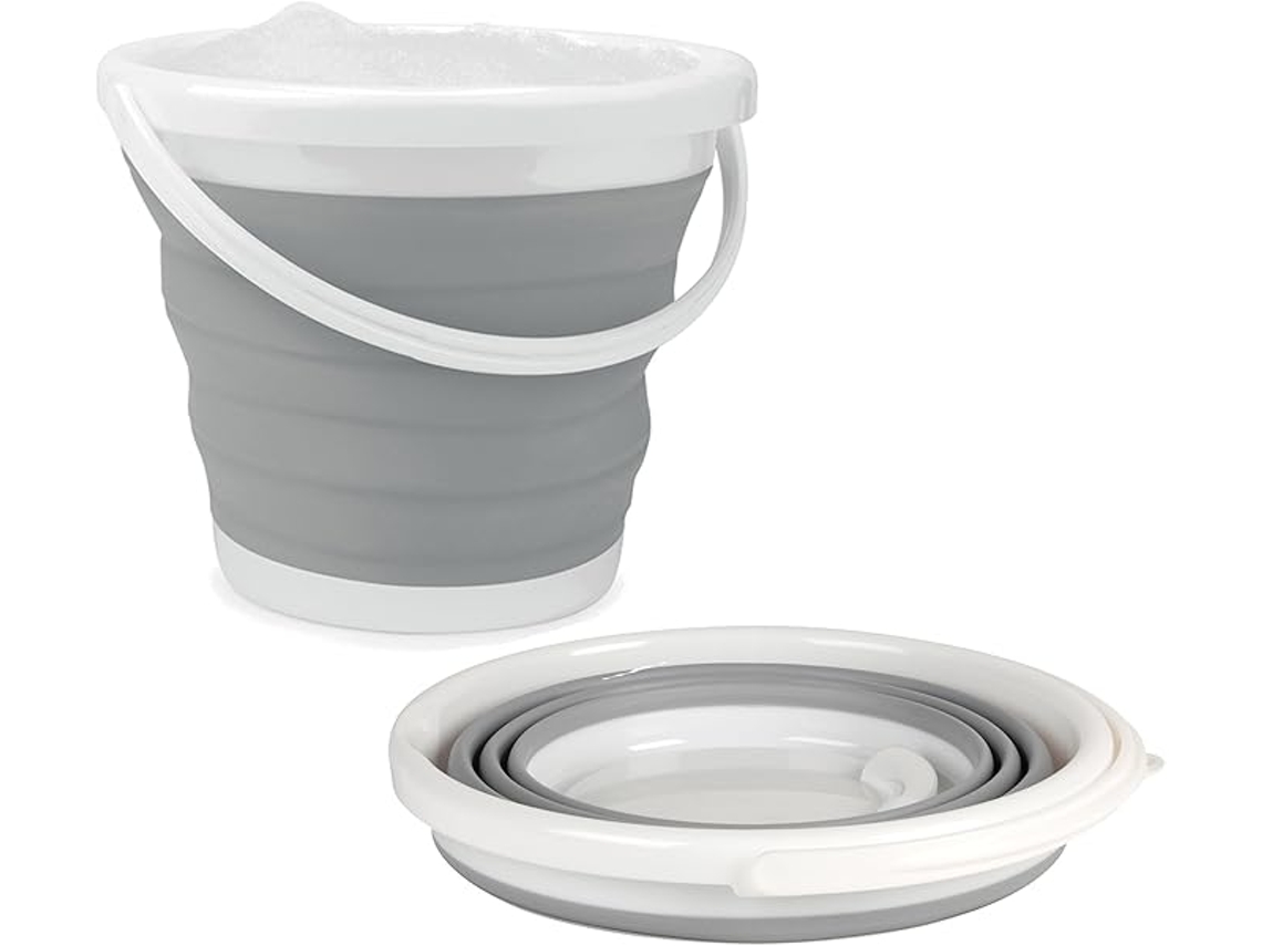 Caja Plegable Engrosada - 10 Litros - Material De Silicona - Diseño Compacto - Fácil De Limpiar - Caja De Fregão - Gris