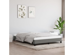 Cama sin colchón tela gris oscuro 140x190 cm