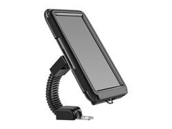 Soporte Moto para Móvil Fijación Retrovisor Funda Impermeable Táctil LINQ Negro