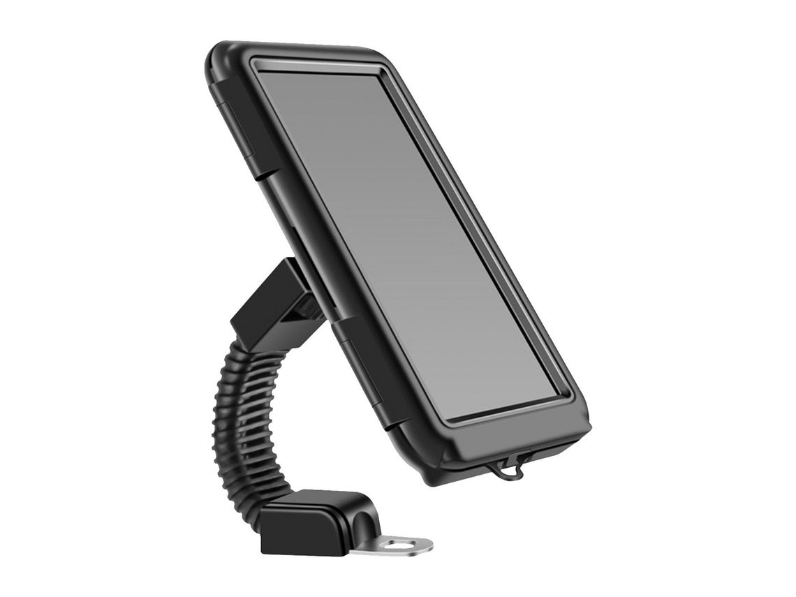 Soporte Moto para Móvil Fijación Retrovisor Funda Impermeable Táctil LINQ Negro