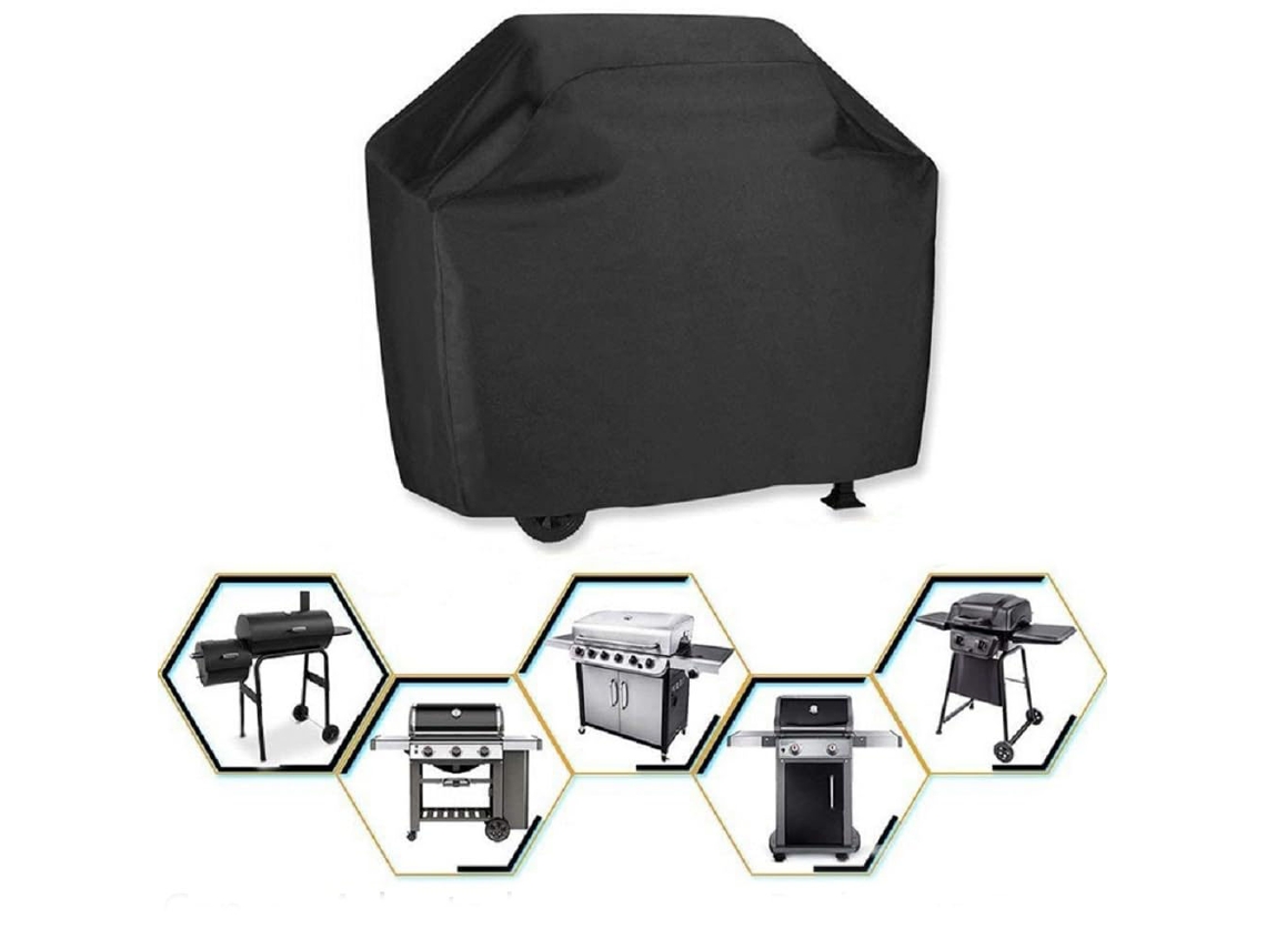 Funda para barbacoa de exterior de poliéster negro Dureforward