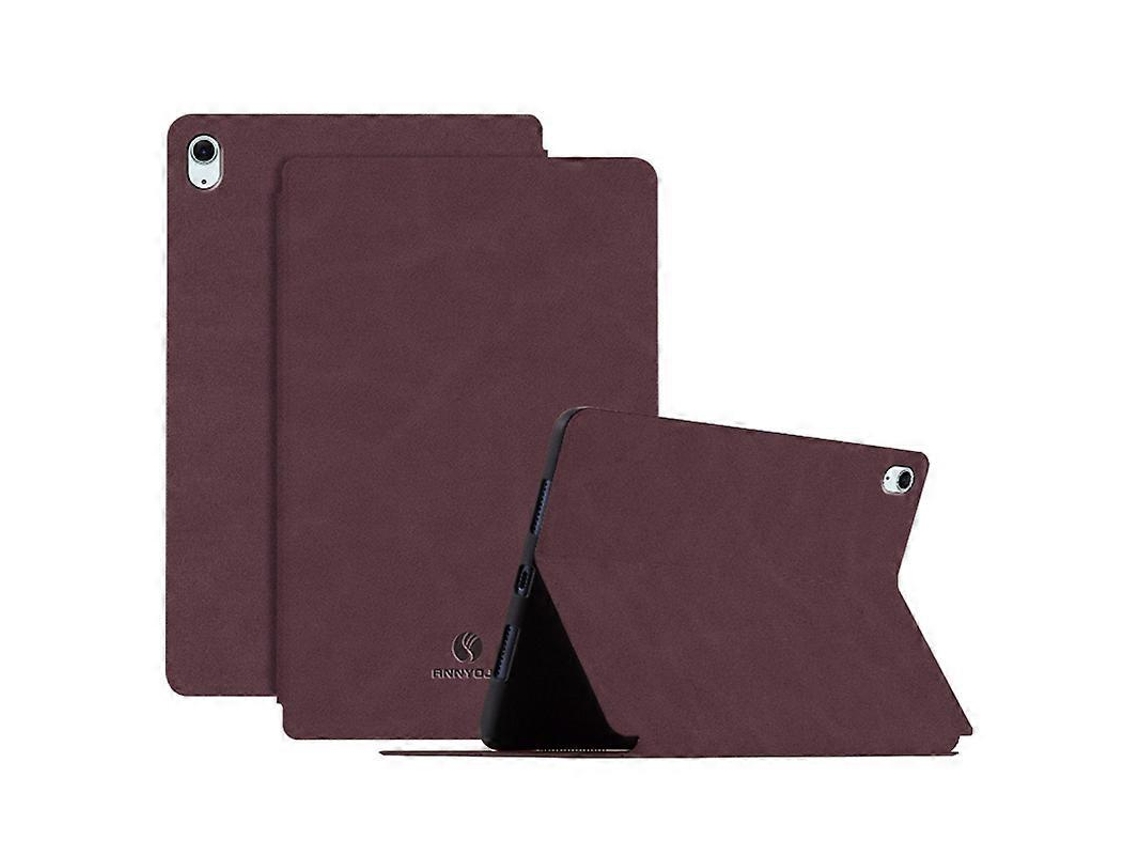 Annyojo - Funda de piel sintética con soporte para iPad Air 11 (2024), iPad Air (2022) y iPad Air (2020), color rojo vino Hengrongshen (2025)