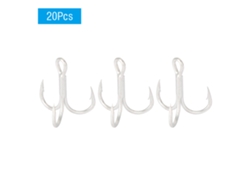 20 Clavos Triples De Pesca Afilados De Acero De Alto Carbono Con Barba Para Señuelos Y Aparejos De Pesca (n.° 6)