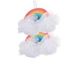 2 Pièces Éponge Bain Garçon Fille Douce Exfoliante Arc Ciel Para Filles Nettoyage Peau Y Protect...