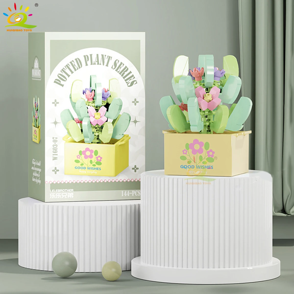 Bloques De Montar Moc Con Vaso De Flores, Espacio Atemporal Para Decoración De Mesa O Casa.