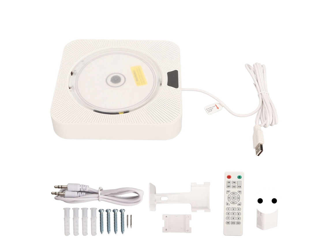 Reproductor De Cd Bluetooth 5.0 Para Montaje En Pared Con Mando A Distancia, Portátil Y Multifuncional Con Enchufe Europeo.