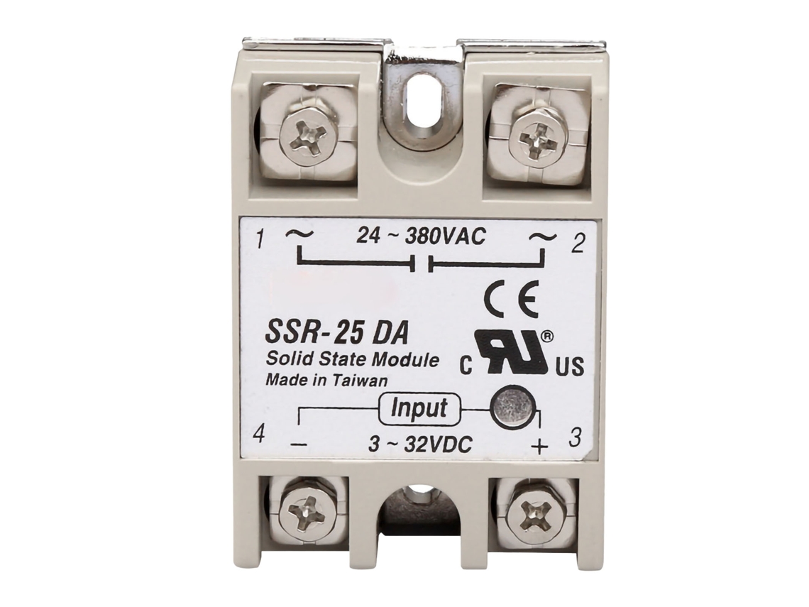Módulo De Relé De Estado Sólido Monofásico De Bajo Ruido Y Sin Chispas Ssr 25da Para Control De Potencia.