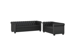 Maison Exclusive - Sofás Chesterfield De 2 Y 3 Plazas Cuero Sintético Negro
