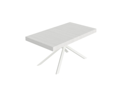 Mesa extensible Niket 160/244x80 cm fresno blanco con patas blancas Itamoby