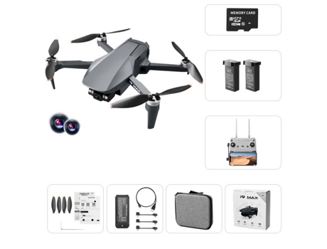 Gps Drone EKASN 4K Fpv Cámara Full HD Cabezal De Trípode De Tres Ejes Vuelo Antivibración De 3000 M con Tarjeta SD De 64 Gb Negro