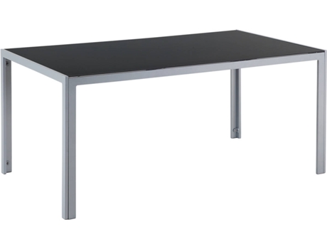 Mesa de jardín de metal negro/plateado 160 x 91 cm BELIANI Catania