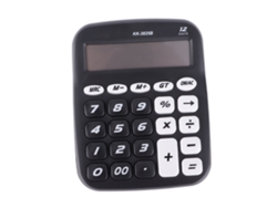 Calculadora De Escritorio A Pilas Con Botones Grandes Para Uso Escolar/de Oficina - Negra