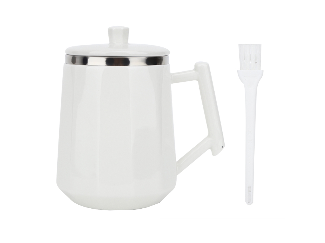 Taza medidora automática de café y leche (360 ml), color blanco