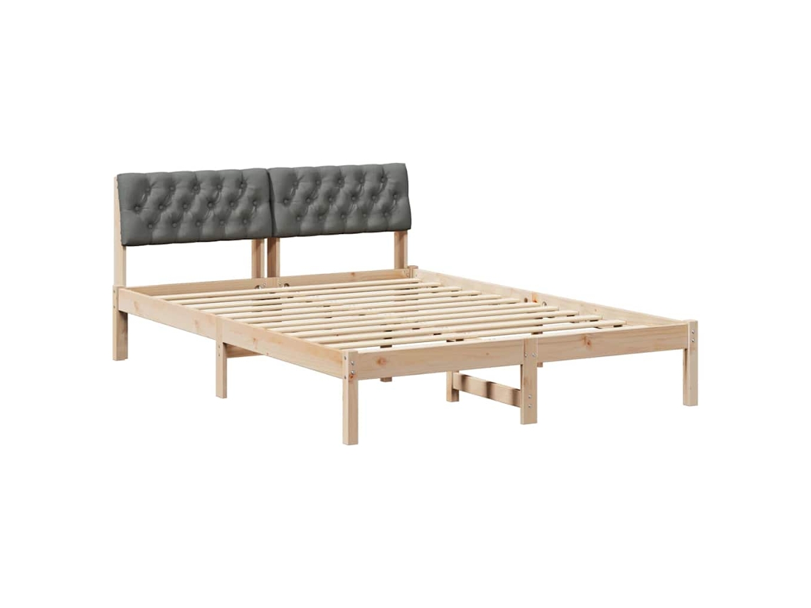 Maison Exclusive - Estructura De Cama Negro Y Gris Oscuro 135 X 190 Cm