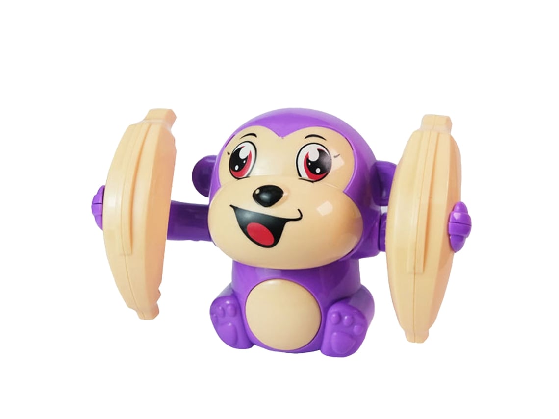 Bjww - Juguete inspirador de mono rodante para la educación infantil temprana - Mono volador con bordes suaves para bebés y niños - Morado