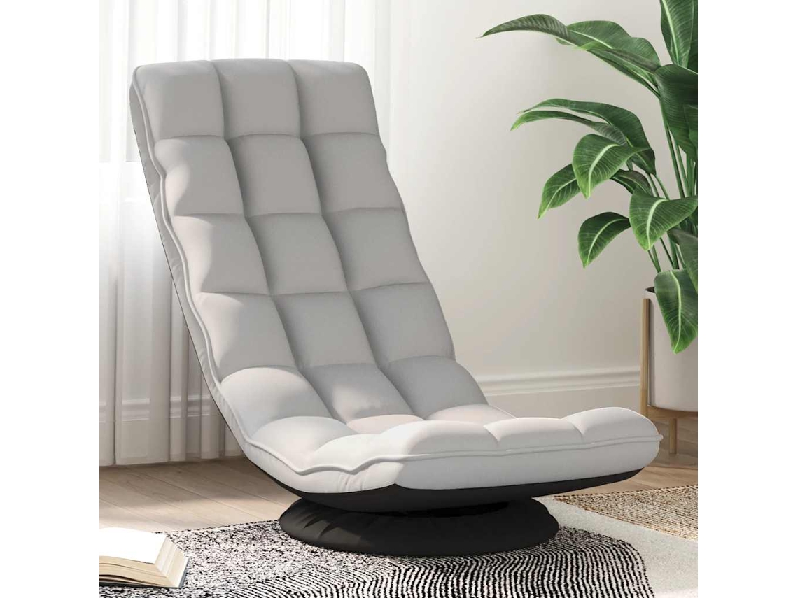 Sillón De Salón | Silla | Sillón Giratorio De Suelo De Tela Gris Nube 70x51x79 Cm Wsd377025