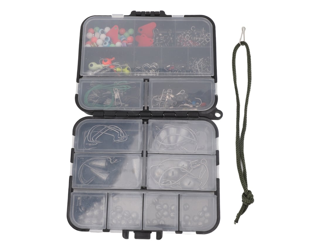 Kit De Acessórios Para Pesca Com Anzóis, Sinkers E Swivels Abs 257 Peças Para Pesca No Mar E Rocha