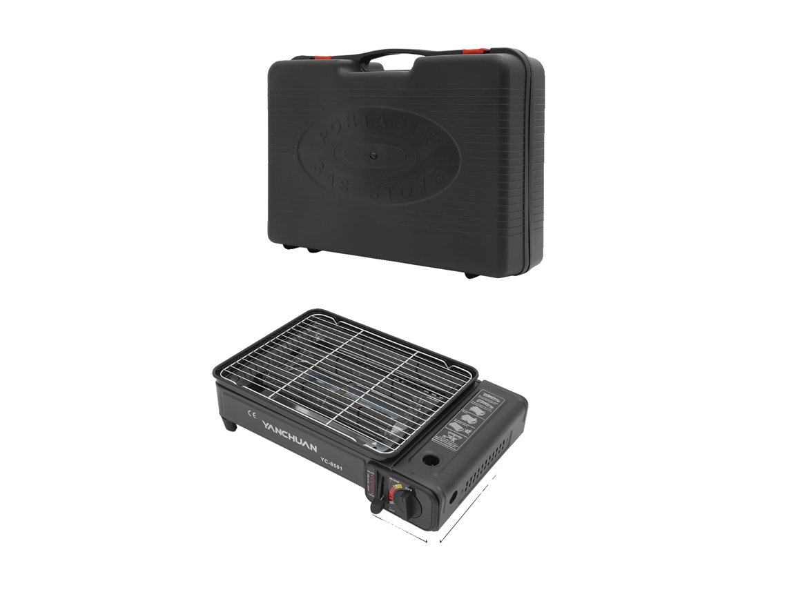 Estufa de barbacoa portátil con control de temperatura ajustable, color negro OEM