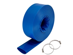 Manguera de drenaje Succebuy de PVC de 4 pulgadas x 105 pies con abrazaderas, color azul