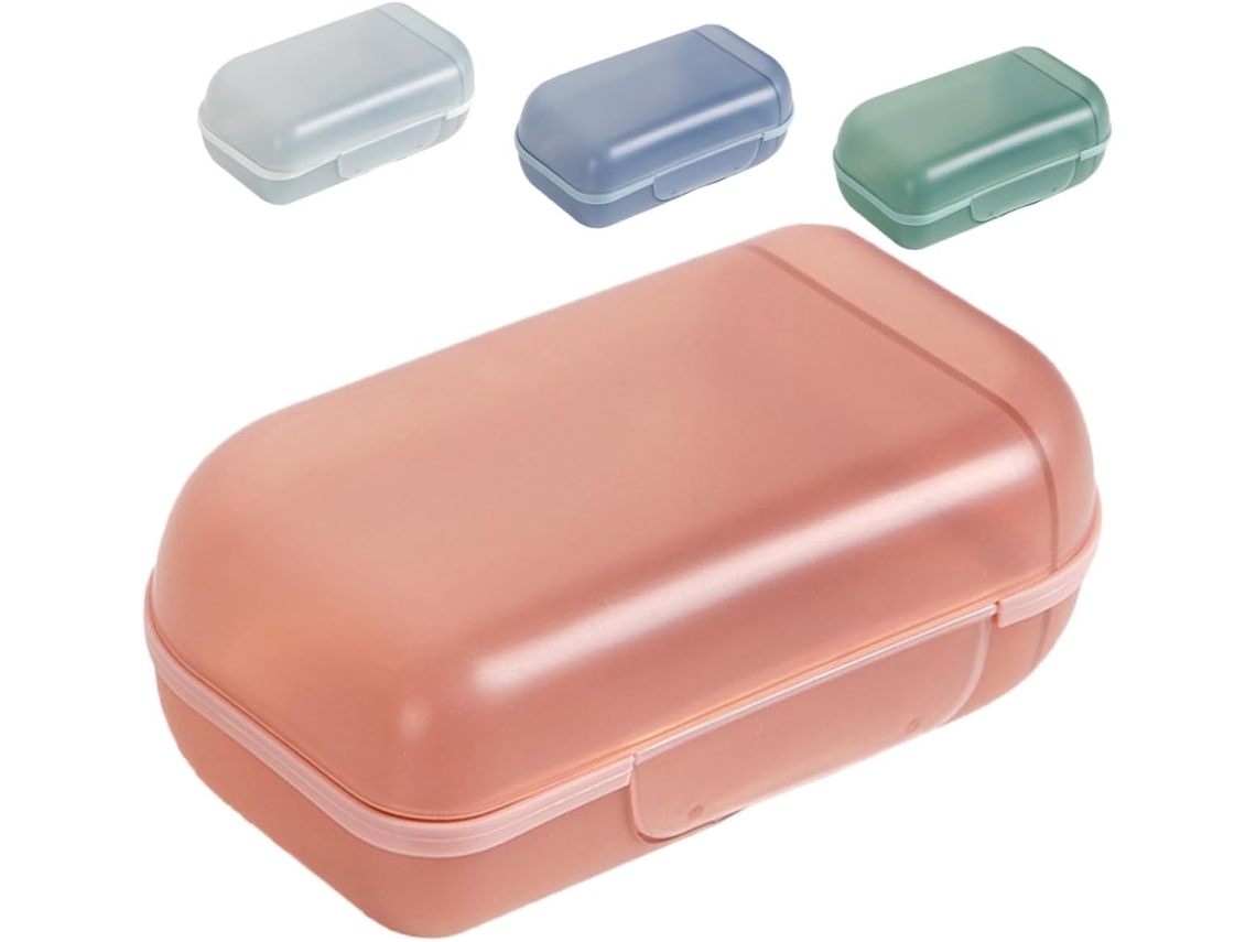 Juego De Jabonera De Viaje De 4 Piezas Con Tapa,soporte Para Jabón Para Ducha Y Baño