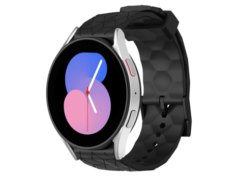 Correa de reloj inteligente para Samsung Galaxy Watch 5 44 mm 20 mm Patrón de fútbol Correa de reloj de silicona de color sólido (negro)