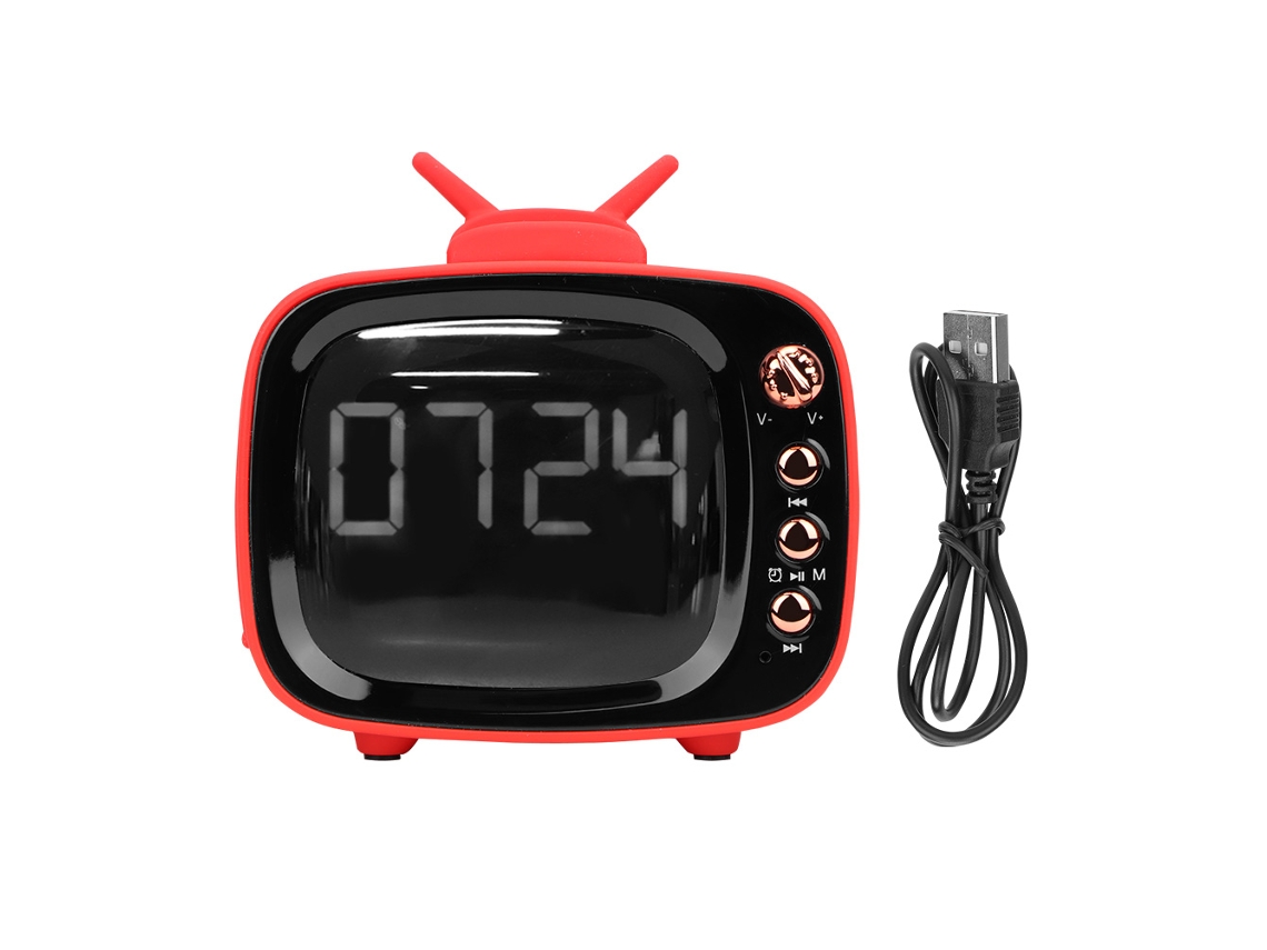 Reloj de mesa (alarma dual, altavoz inalámbrico)