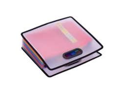Carpeta de archivo A4 expandible de 12 bolsillos con diseño de arcoíris, etiquetas y asa para oficina y escuela.