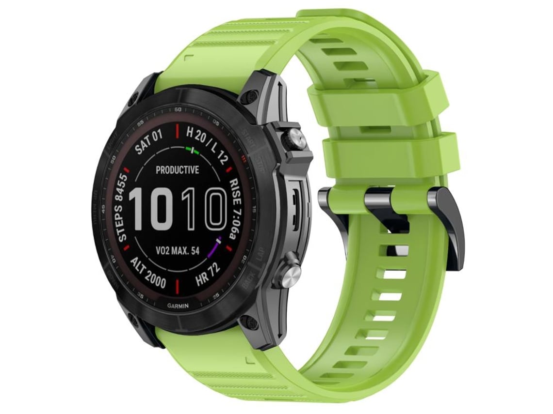 Bracelete Para Garmin (22mm) - Silicone - Liberação Rápida - Fivela De Aço Preta Lima