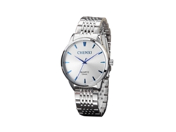 Reloj De Cuarzo De Metal Con Correa Ajustable Moda Empresarial Para Hombres Blanco