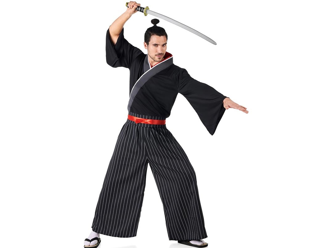 Disfraz de Samurai negro y rojo para hombre