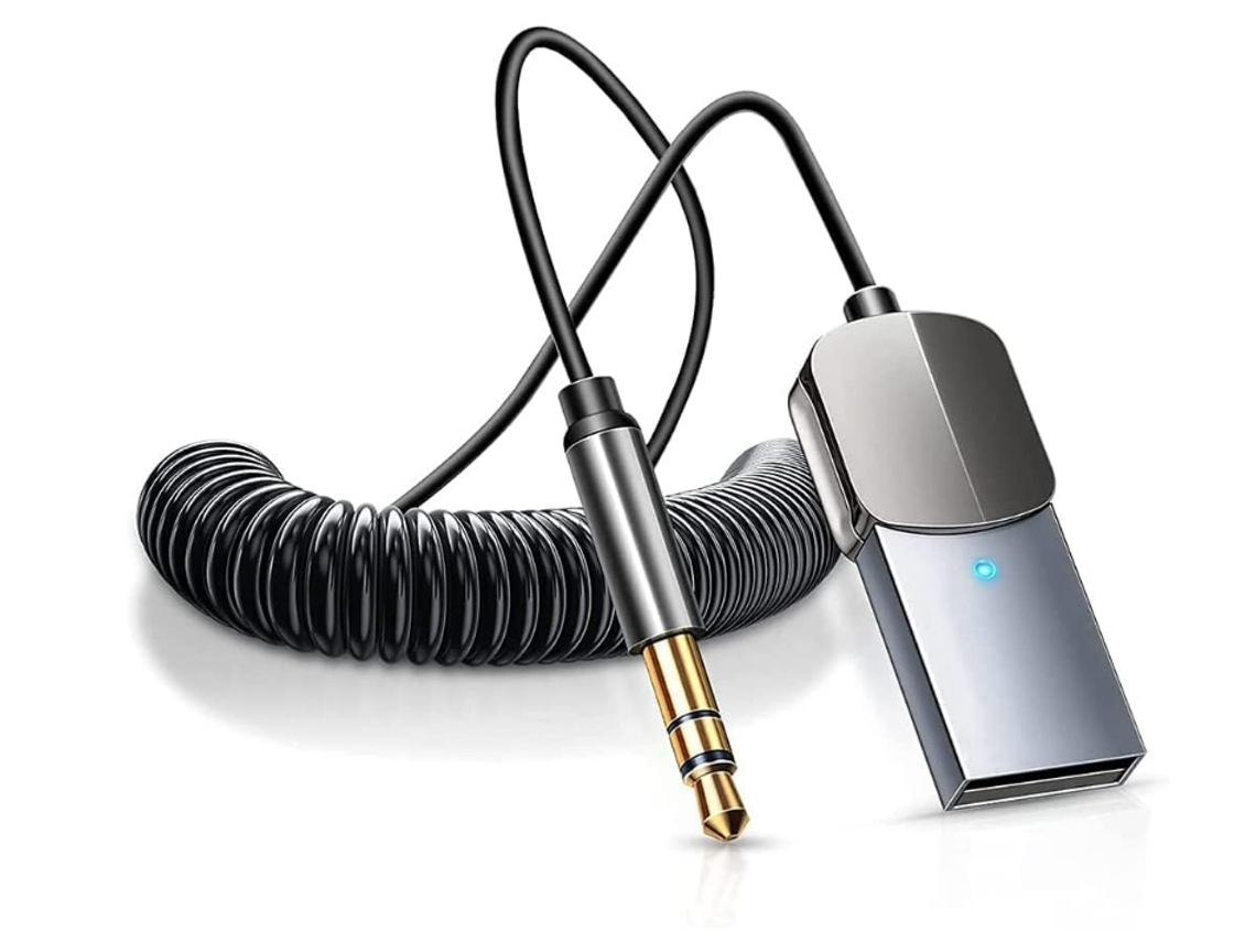 Adaptador Auxiliar Bluetooth, Receptor Inalámbrico Bluetooth V5.0 Para Coche, Adaptador Usb A Conector De 3,5 Mm Para Llamadas Manos Libres,