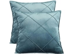Rebe-2 Fundas De Almohada De Terciopelo Cuadrado 45x45 Cm Estilo Nórdico Plaid Suave Para Sofá Dormitorio Verde Claro