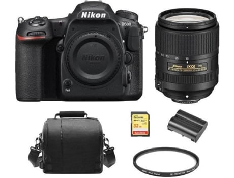 Kit Cámara Réflex NIKON D500 + AF-S 18-300mm F3.5-6.3G ED VR + Tarjeta SD de 32GB + Funda para cámara + Bateria EN-EL15A + Protetor HOYA 67mm PRO 1...