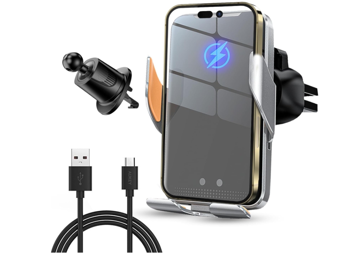 Cargador Mechero Sin Hilos Sensor Carga Rápida Yemaesre Gris