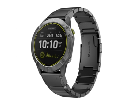 Correa de reloj inteligente para Garmin Enduro de 26 mm de acero inoxidable con carcasa de tortuga (negro)
