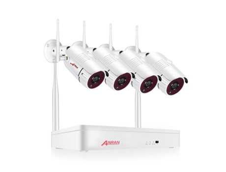 Sistema de Vigilancia SLOWMOOSE Ip 2Mp Inalámbrico P2P Wi-Fi (4 Cámaras 4 Canales Nvr - 2T)