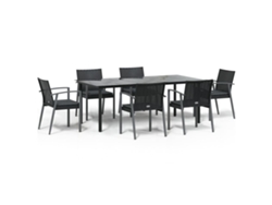 Maison Exclusive - Juego Comedor Jardín 7 Piezas Y Cojines Ratán Sintético Y Acero