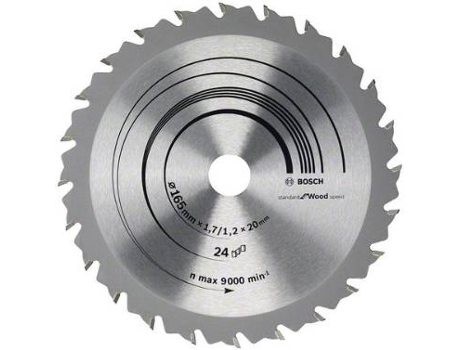 Disco de Sierra Circular BOSCH Speedline Madera 165x20/16x1.7 mm - 24